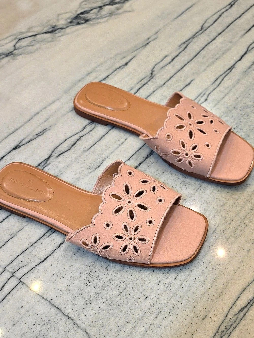 Bandolino Flower Embellished Slide Sandals